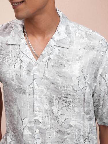 Image of Locomotive Men's Oversized Shirts | Printed | Half Sleeves | Cuban Collar | Casual Shirts | Stylish Shirt