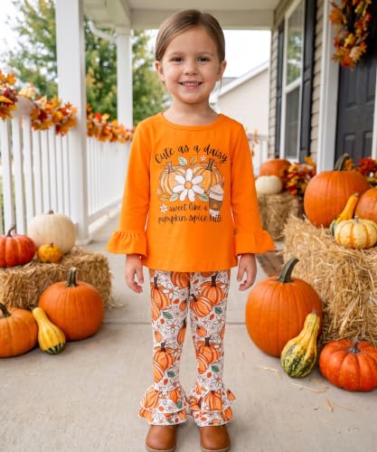 Image of Unique Baby 2 Piece Girls Double Ruffle Leggings and Long Sleeve Shirt Clothes Set Kid and Toddler Girl Outfit