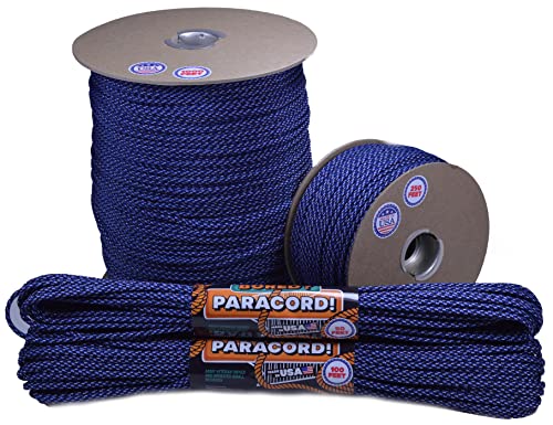 Bored Paracord - 1', 10', 25', 50', 100' Hanks & 250', 1000' Spools of Parachute 550 Cord Type III 7 Strand Paracord Well Over 300 Colors - B Spec Camo - 1000 Foot Spool