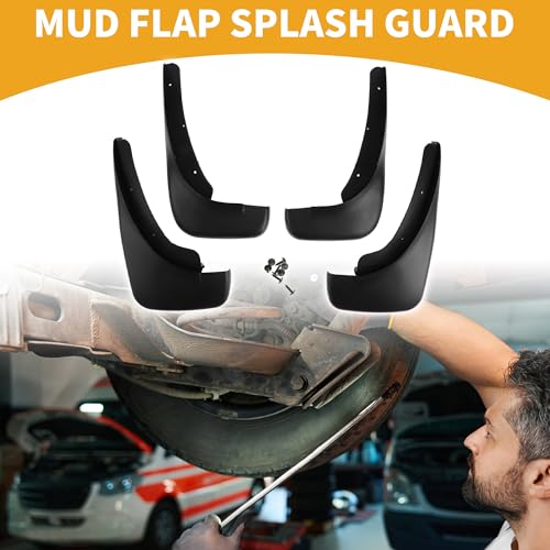 Image of Mud Flap Splash Guard - Car Front & Rear Side Mud Guards - for Volkswagen Golf 4 2003-2008 Plastic Black with Mount Accessories - 1 Set