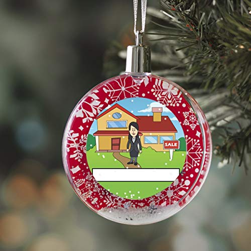 PrintedPerfection.com Personalized StoryLine Cartoon Caricature Snow Globe Christmas Ornament: Bike Rider - Male