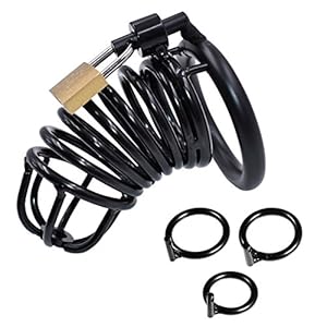 Peniskooi kuisheidsgordel man extreem, kuisheid met 3 verschillende maten cockringen, Chastity Cage SM bondage fetish…