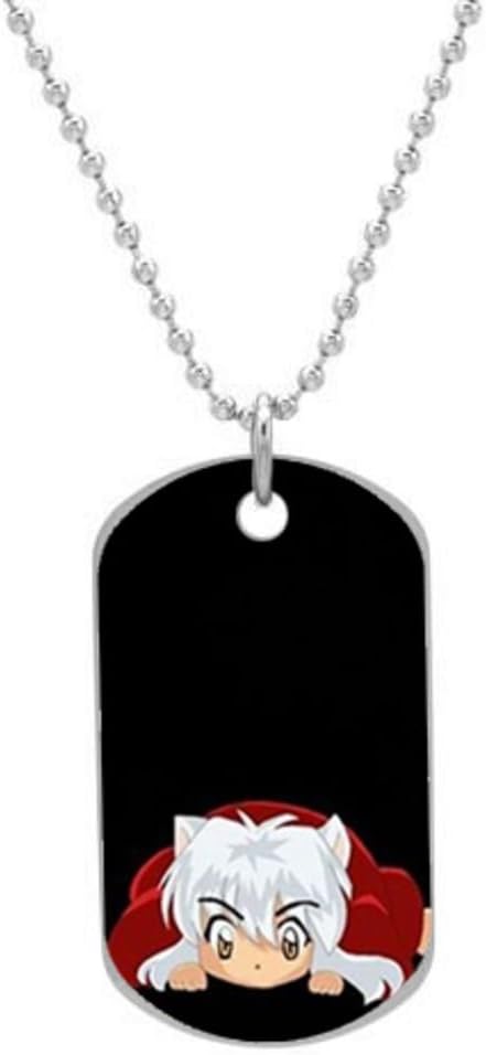 Inuyasha Chibi Anime Manga Customized Dog Tag Pet Tags Dogtag (One Side) Size:1.2X2X0.1 inches Necklace Charm Unique Gift