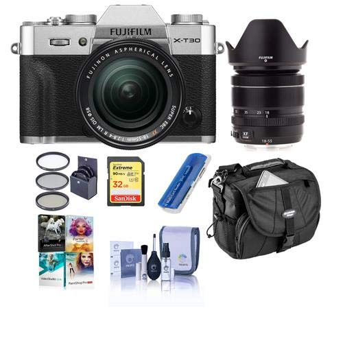 Fujifilm X-T30 Mirrorless Camera with XF 18-55mm f/2.8-4 R LM OIS Lens, Silver
