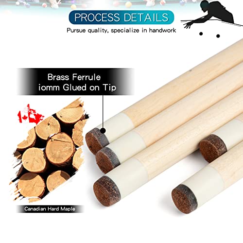 Teekerwan 58 Inch 19Oz/20Oz Maple Billiard Stick Pool Cue Set 13Mm Tip, Hardwood Canadian Maple Professional Billiard Pool Cue Stick (20Oz) #TOP2
