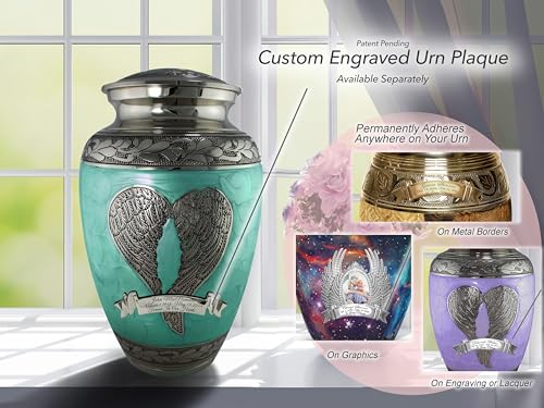 Image of Angel Green Cremation Urns for Human Ashes Adult Male Urns for Ashes