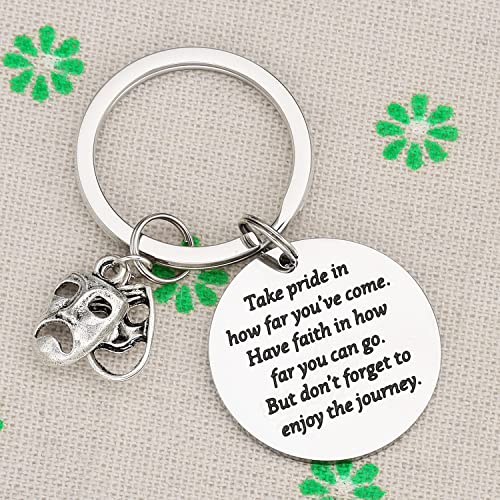 Image of Theater Gifts Keychain for Women Men Actress Present Comedy Tragedy Keychains Jewelry Theater Keychain
