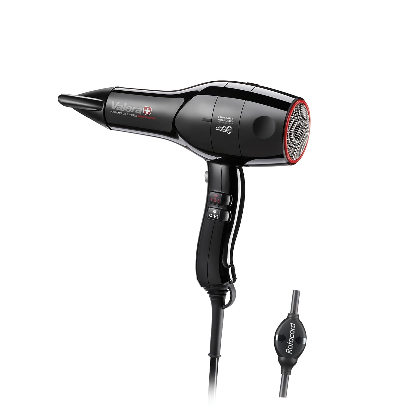 Valera Haartrockner Pro Light 2000 W – leicht, leise, Ionisch, hergestellt in der Schweiz – DC-Motor mit langer Lebensdauer, Smart Airflow-Technologie, brillante & schnelle Ergebnisse