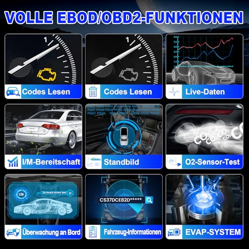 OBD2 Diagnosegerät Auto Launch CR300 Scanner für alle Fahrzeuge, Europäische Diagnose Scan Tool nach 2000, A KFZ Auslesegerät Deutsch für BMW VW Mercedes Audi Alle OBDII Fahrzeugen