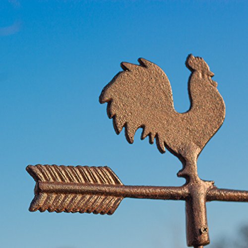 Wetterhahn Antikas – Wetterfahne aus Gusseisen mit Standfuß