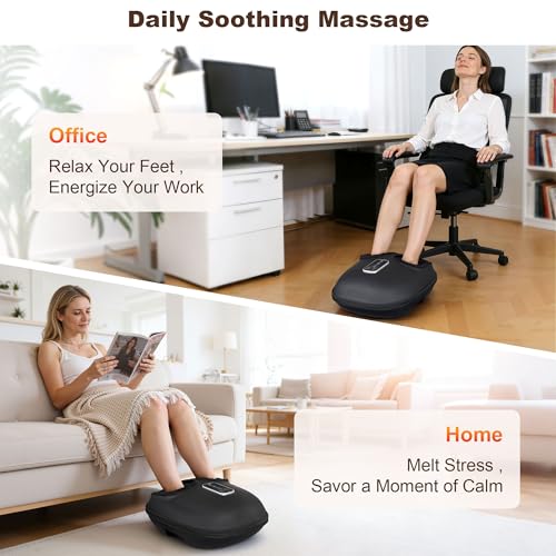 Image of H&B Luxuries Foot Massager with Heat, Shiatsu Feet Massager with Multi-Level Setings & Remote Controller, Effective Relaxation.Compact Size for Home or Office Use, Ideal for Women Mom.