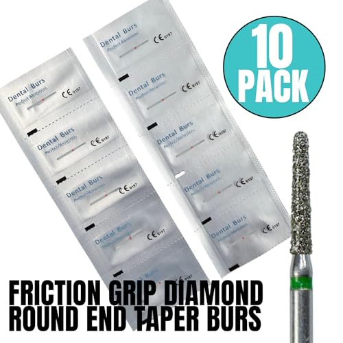 10 piezas de fresas de diamante FG punta redonda miniatura 4