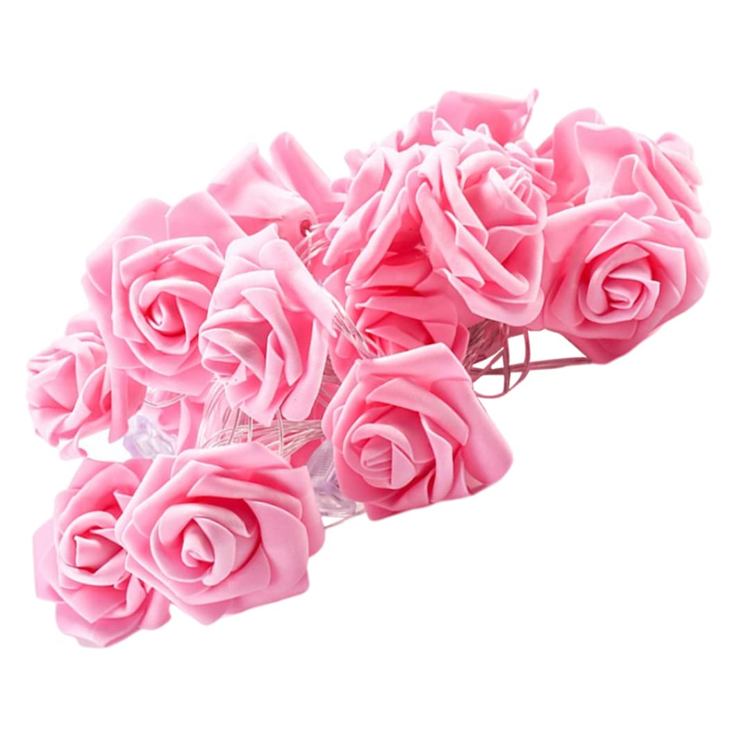 Wedhapy Style 1 Rose Flower Fairy Lights Led Rose Flower String Lights Battery Operated Romantic Rose Fairy Lamp Decor For Wedding (No Battery) Pink