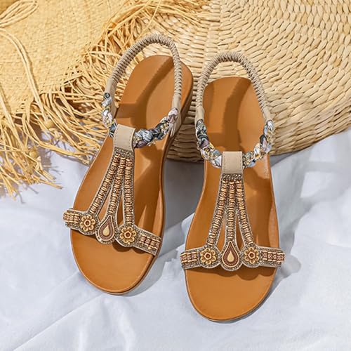 Sandales bohèmes femme chaussures d'été légères à bride élastique