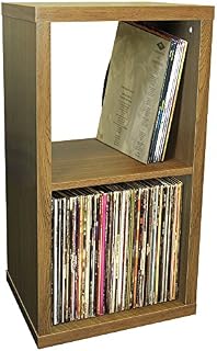 WATSONS CUBE - 2 Cubby Square Display Shelves/Vinyl LP Record Storage - Oak