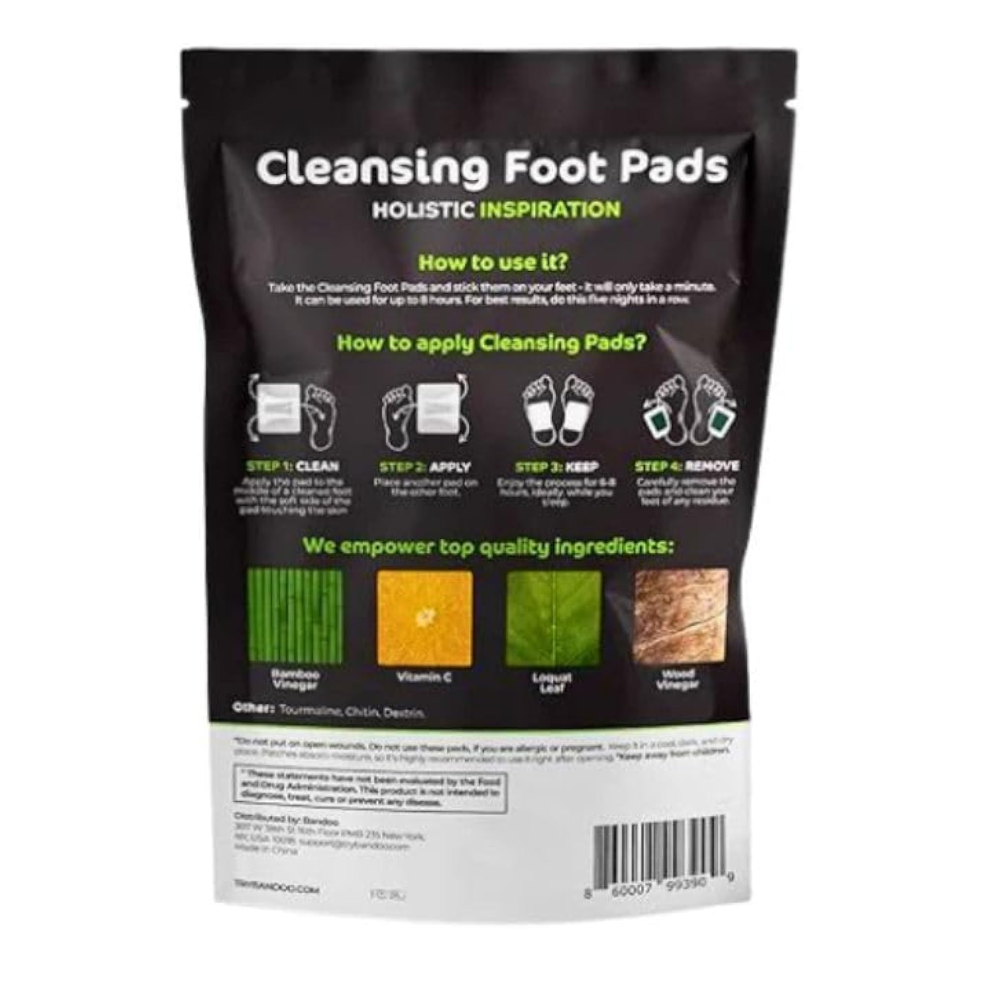 Green Tea Antioxidant Detox Foot Patches, Set of 10