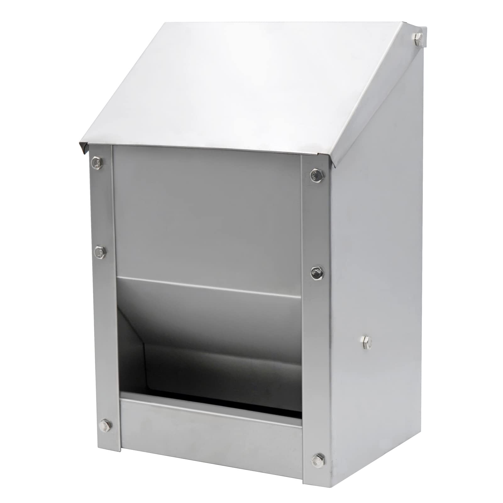 Alimentador automático de pollo de 4,5 kg, de acero inoxidable, con cuchara, dispensador de alimentos, comedero para gallinas, patos, aves de corral, comedero de pollo al aire libre