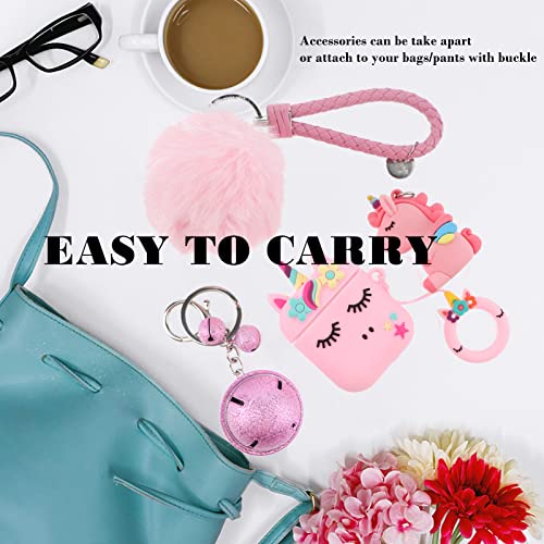 Artibox 3D Cartoon Unicorn Airpods Case, Silicone Cute Airpods Case Cover With Pom Pom Keychain Compatible With Airpods 1/2Nd Generation, Best Gift For Women Girls Kids (Unicorn Pink) #TOP5