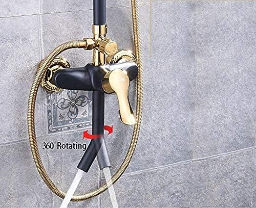 Ensemble de douche de luxe noir doré avec mitigeur et robinet de baignoire intégré - 8