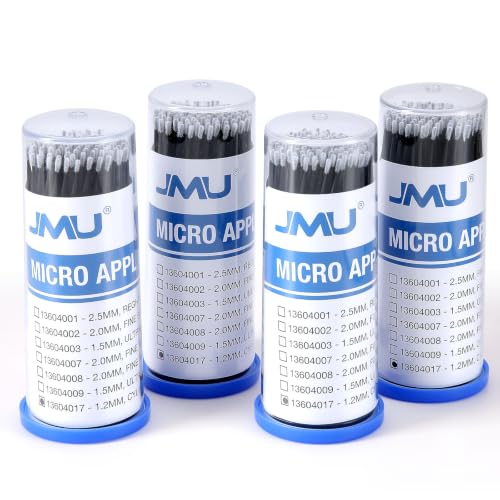 Image of JMU 400pcs Dental Micro Applicators Brushes, Cylinder 1.2mm, Black