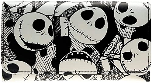 TCB Creations Nightmare Christmas Jack Skellington Face All Over Logo Hand Purse Zip Around Clutch Wallet