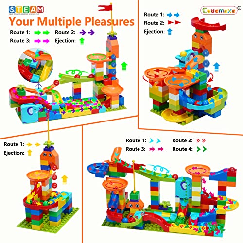 Couomoxa Marble Run Building Blocks Compatible Classic Big Blocks Maze Track Set Educational Stem Genius Toy Launcher Marble Run For Kids Ages 4-8 Marbles For Kids Boys Girls Toddler Ages 3,4,5,6,7,8+ #TOP2