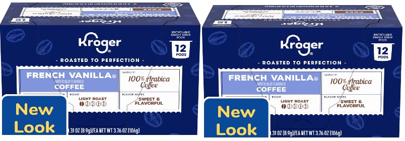 French Vanilla Light Roast Coffee Pods (2 Boxes, 12 Pods in each Box)