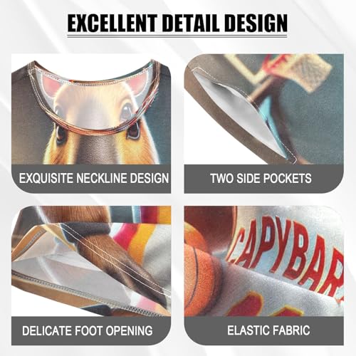 Capybara Basketball Pajama Set Short Sleeve Pajamas Shorts Sets Cotton PJS 2 Piece Clothes Set 5Y4