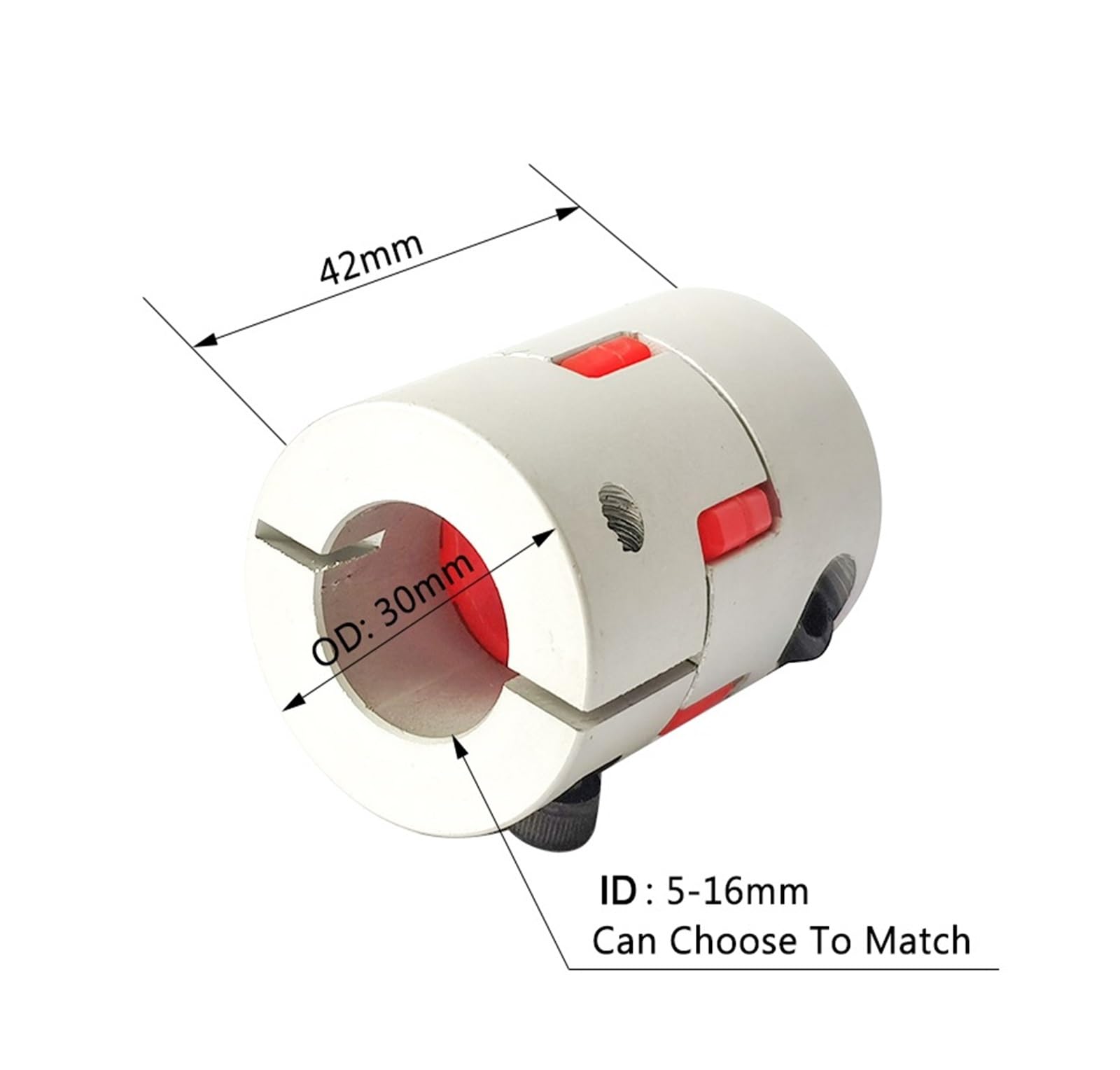Rigid Coupling,Stainless Steel Rigid Coupling 1pcs D30L42 Shaft Coupler Aluminium Motor Flexible Shaft Coupling Connector CNC Flexible Couples(5mm to 6mm)