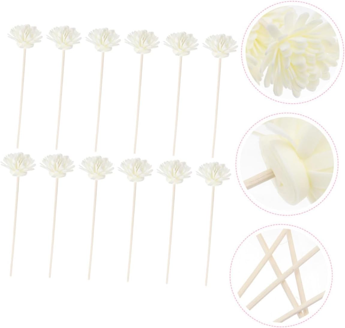 10pcs Floral Reed Diffuser Sticks Aromatherapy Fragrance Diffusers for Home Decor Safe PE Material Artistic Chrysanthemum Design Enhancing Scent and Ambiance