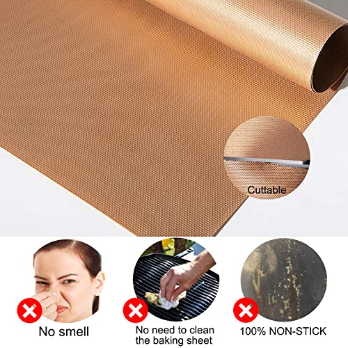 Ubeesize 12 Pack Grill Mats For Outdoor Grill Nonstick, 6 Pack Copper Grill Mats + 6 Pack Black Grill Matt For Outdoor Grilling-15.75 X 13 Inch #TOP2