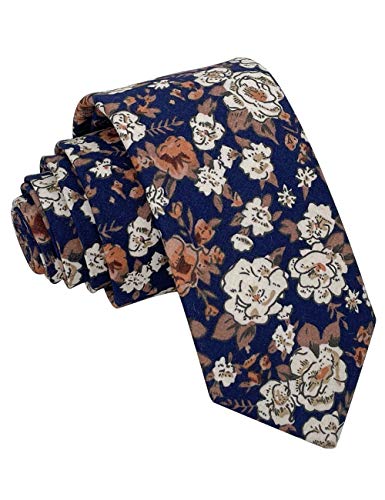 Image of Kebocis Mens Skinny Cotton Floral Tie for Men