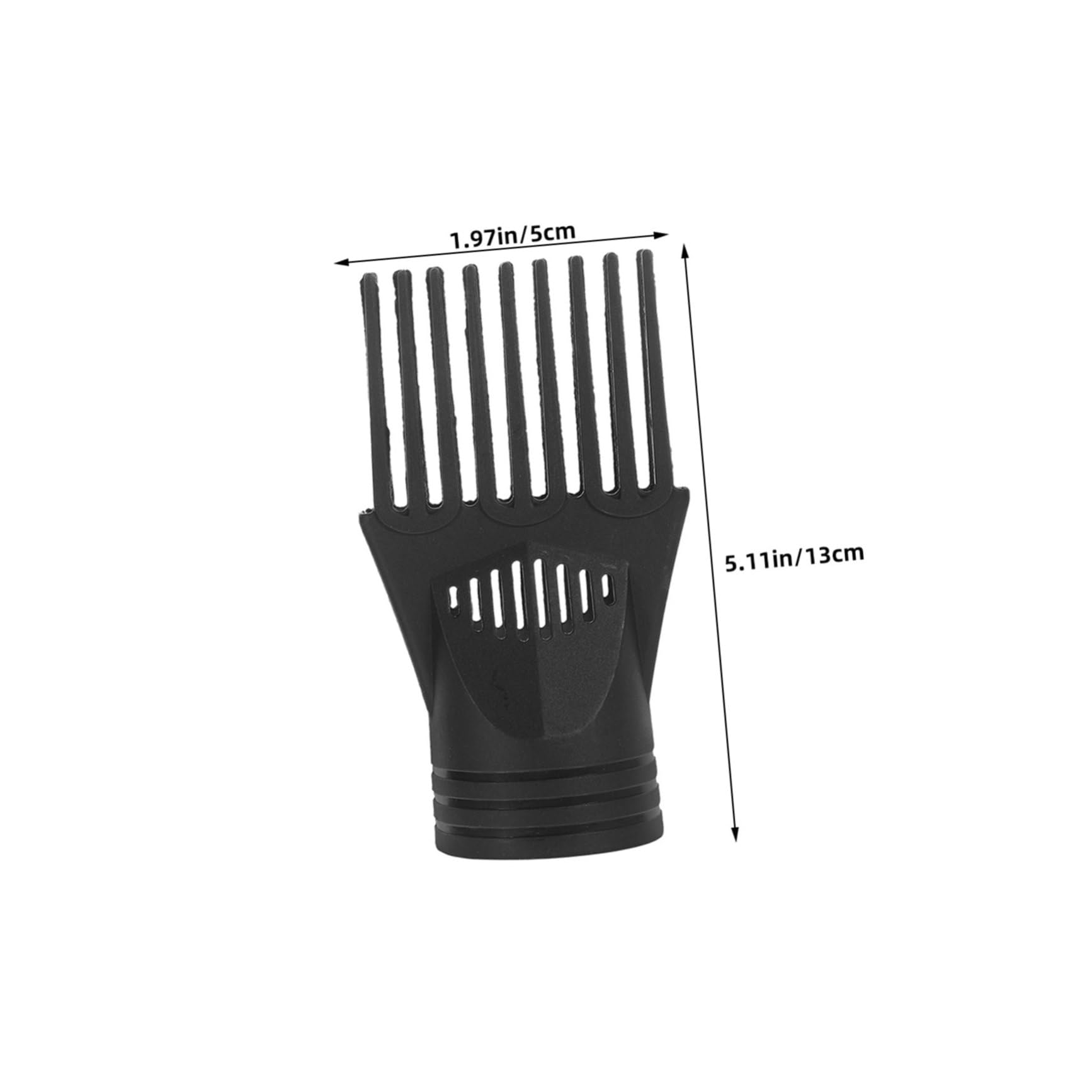Lot de 5 Embouts Peignes Noirs pour Sèche-cheveux, Accessoires en Plastique, Contrôle du Flux D’air, Démêlage Cheveux Bouclés et Lissage, Usage Professionnel et Particulier,