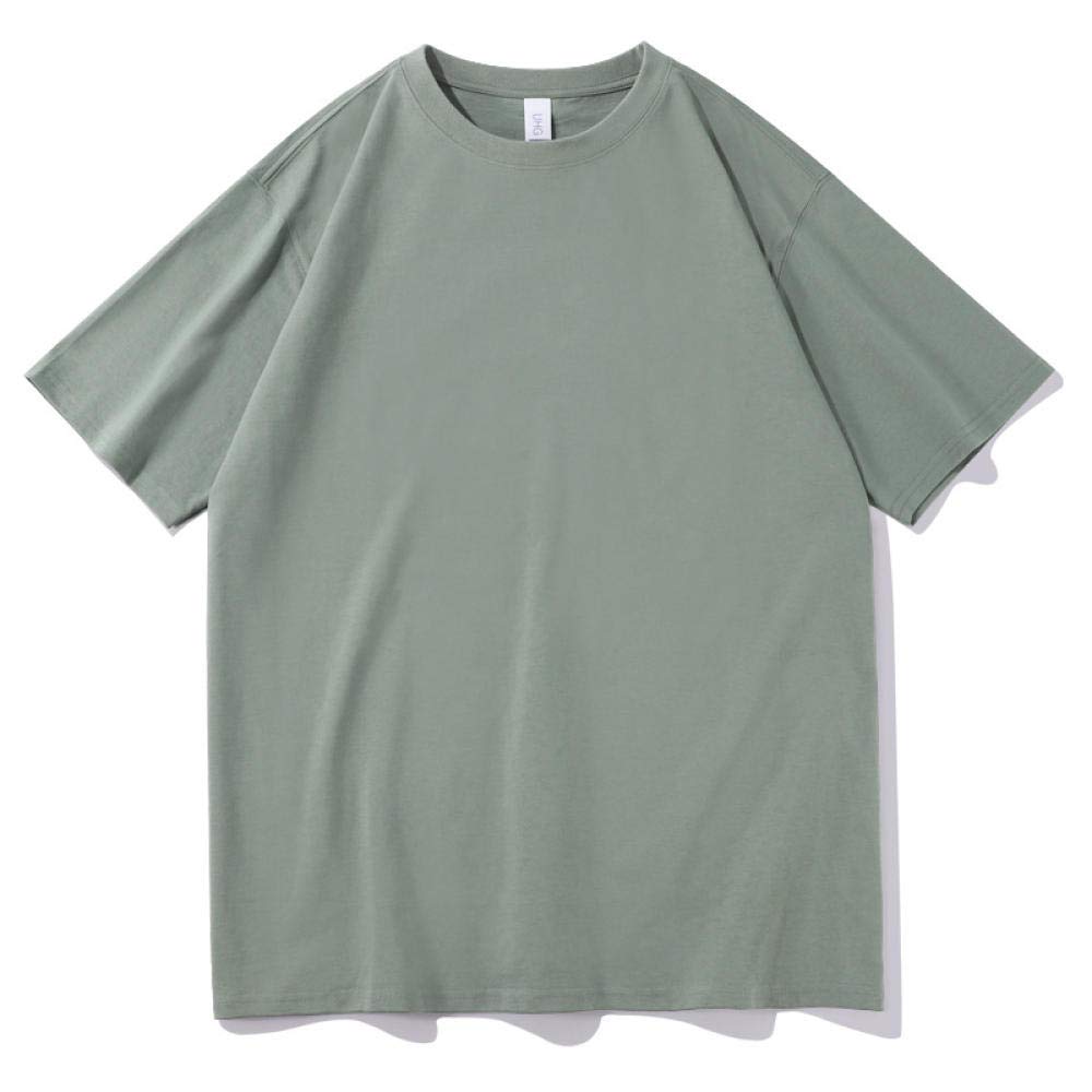 T-shirt męski 230 g, ciężki, bawełniany, luźny, na lato, okrągły dekolt, masywny kolor, 6 sztuk, 34, M