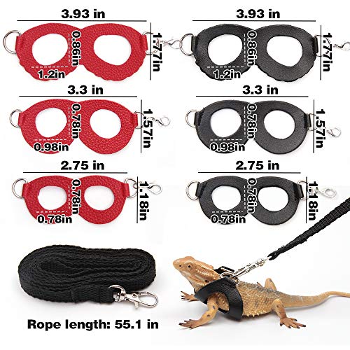 Sayopin Adjustable Hamster Harness Rat Leash Bearded Dragon Harness Guinea Pig Training Walking Leather Leash Reptile… - Image 4