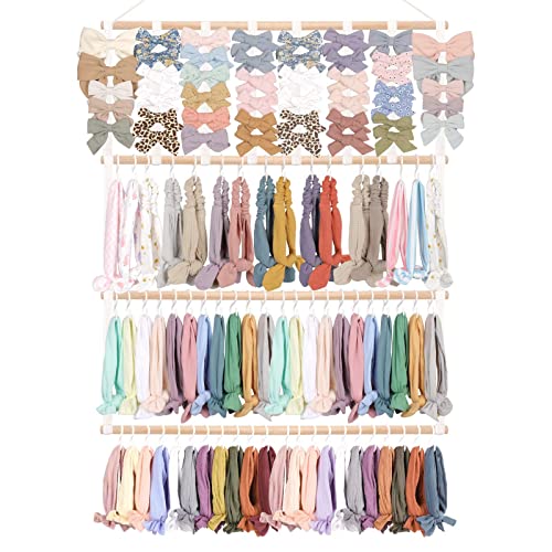 Image of POVETIRE Headband Holder Hair Bows Organizer for Girls,Baby Headbands Hair Accessories Organizer Storage Wall Hanging Decor for Nursery Girls Room