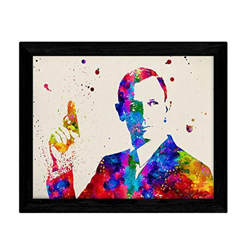 Nacnic Poster imagen de James Bond. Posters con diseño acuarela de famosos, actores, músicos, y personajes conocidos. Tamaño A4 con marco