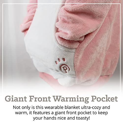 Image of Plushible Wearable Hooded Blanket for Adults, Oversized Hoodie with Sleeves & Pocket, 2-in-1 Comfy Hoodie Blanket Pillow - Bunny