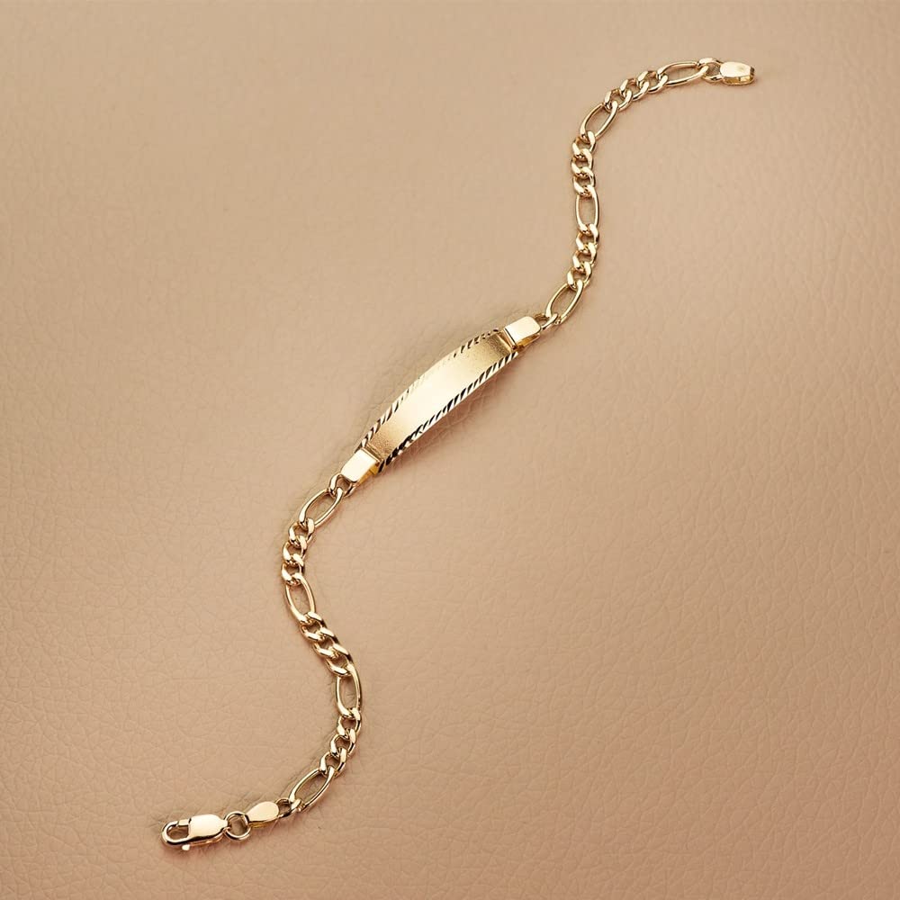 Schiava in oro 18k Prima Comunione 18cm. maglia 3x1 larghezza 4mm. moschettone - Personalizzabile - REGISTRAZIONE COMPRESA NEL PREZZO
