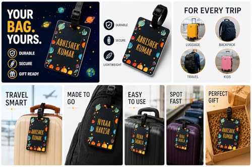 Image of Personalized Luggage Tag with Name & Photo - Unisex (Aladdin) | Custom Luggage Tag