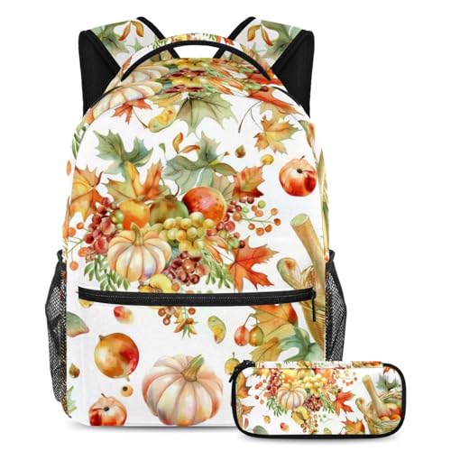 Sac à dos parfait pour les étudiants grand format cartable ado fille garçon motif automne