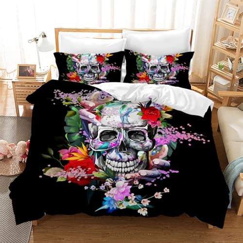 Housse de couette tête de mort pour sublimer une chambre d'ado gothique