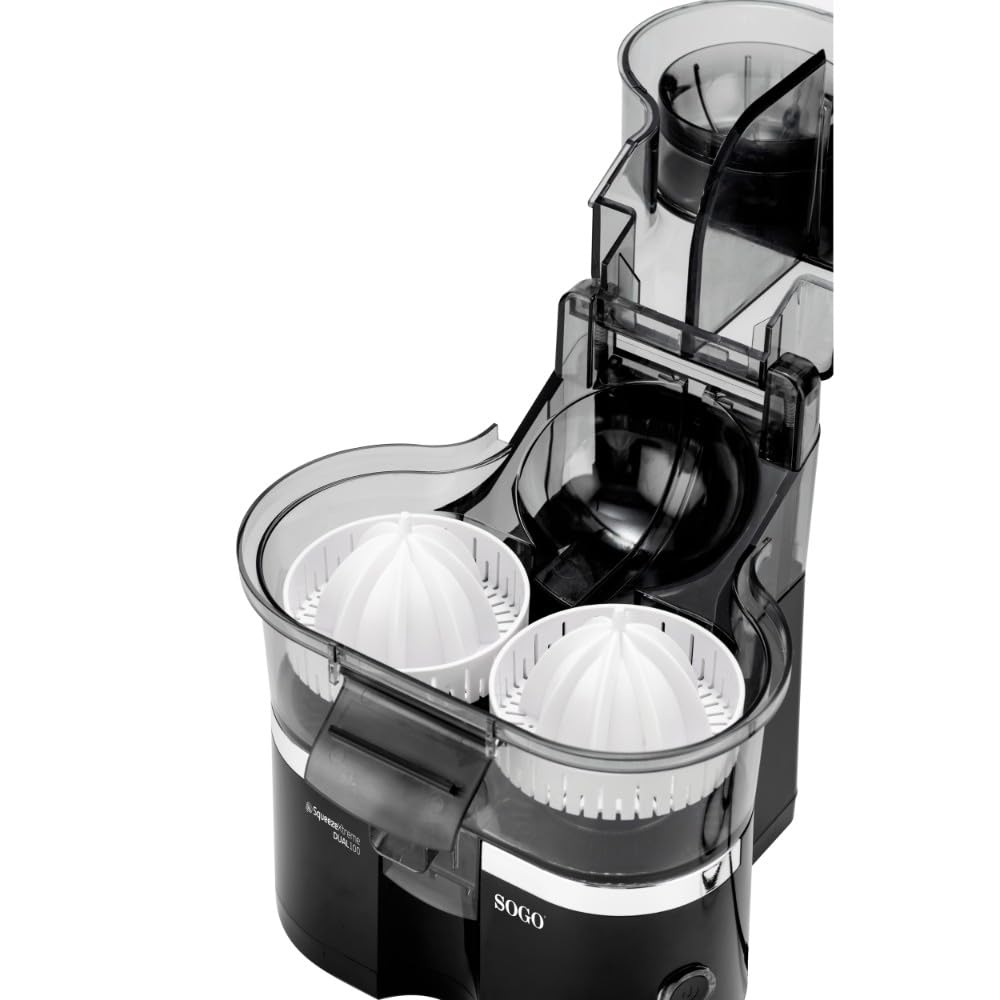 SOGO Exprimidor De Naranjas Eléctrico XL Con Elevación Automática - Exprimidor Eléctrico 100W Para Zumo Natural Sin Esfuerzo - Exprimidor Naranjas Automático Sin BPA - Juicer Con Tapón Antigoteo