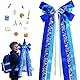 DONGZQAN schultütenschleife zuckertüten Schleife, 60×20cm schultüte Schleife, Jungen Dekoration Zuckertüten Schleife Hellviolett Bastelset Schultüte Schleife (Blau)