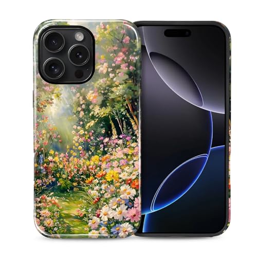 Case for iPhone 16 Pro, Shockproof Hybrid Protective Phone Case, Dual-Layer Drop Protection Anti-Scratch, Floral Sunlit - image 1