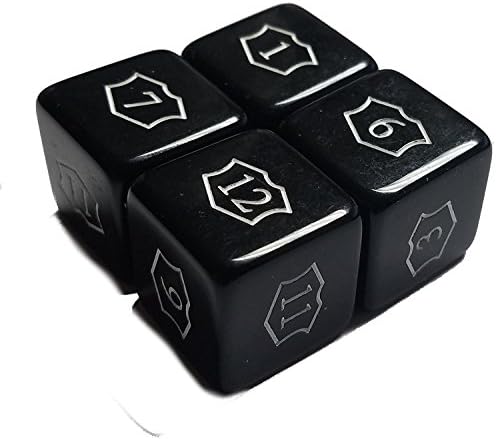 Flipside Gaming Set of 4 Planeswalker / Loyalty Dice (Black)
