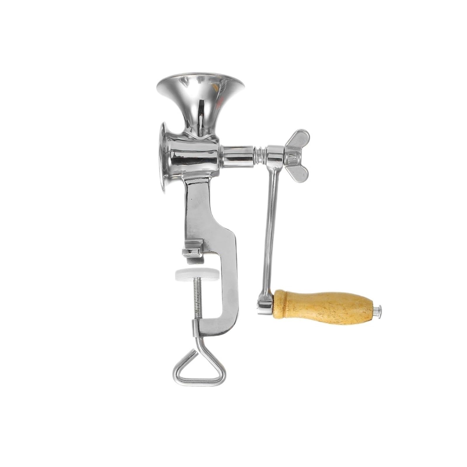 AMZBNEIDI Stainless Steel Hand Meat Grinder for Home Use, Manual Grain Grinder Silver 9.45x7.09 Inches Table Clamp Hand Crank Grain Mill