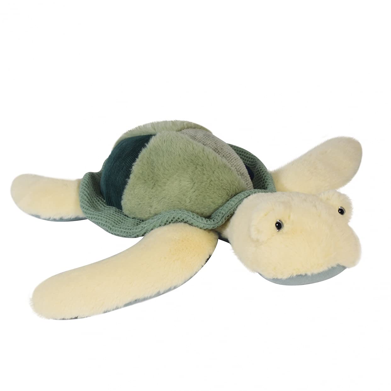 Histoire d'Ours - Peluche Tortue de Mer - 40 cm - Vert/​Blanc - Belle Boîte Cadeau - Trésors Marins - HO3032