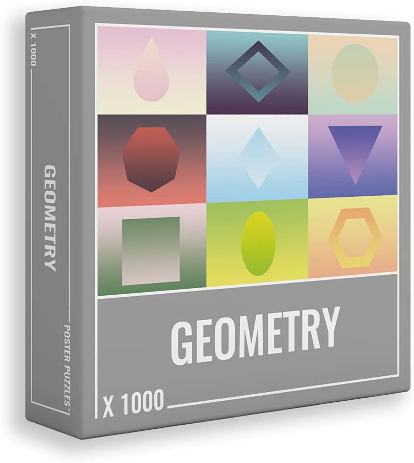 Cloudberries Geometry Puzzle: Easy 1000 Piece Jigsaw Puzzle for Grown Ups