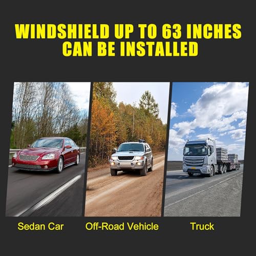 Image of 1 PC Car Front Windshield Winter Snow Cover with Rear View Mirror Protective Covers, 6.2Ft x 3.5Ft PVC Waterproof Protective Accessories with Bundle Strip, Universal Vehicle Cover (Black)